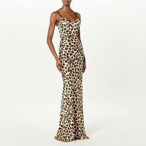 SERGIO HUDSON $1395 Cheetah Leopard Print Corset Bustier Size 12 NWT